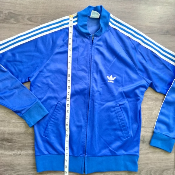VTG 80s Adidas ATP Keyrolan Blue 3 Stripes Track Jacket Zip Up Trefoil USA Sz M - Picture 14 of 14